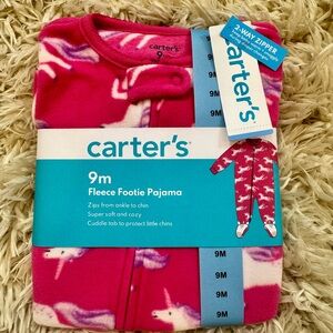 Carter's Red and White Fleece Footie Pajama